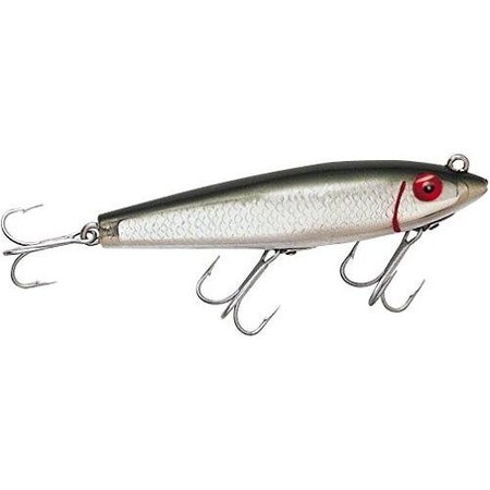 Mirrolure Classic Series Twitchbait, 3 58, 38 Oz, 3D Eyes, Green BackWhite BellySilver Scale, Floating 7M-18